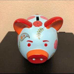 Painted Ceramic Pig Piggie Bank